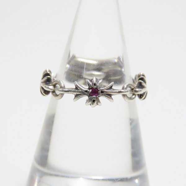 実際に弊社で買取させて頂いたCHROME HEARTS/クロムハーツ タイニーEリング CHプラス ストーン リング/11-11.5号の画像 1枚目