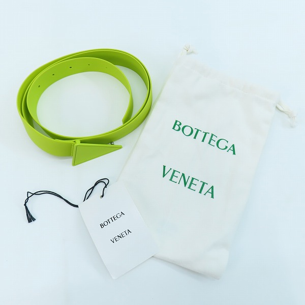 実際に弊社で買取させて頂いたBOTTEGA VENETA/ボッテガヴェネタ トライアングルラバーベルト ライトグリーン系 702028の画像 8枚目
