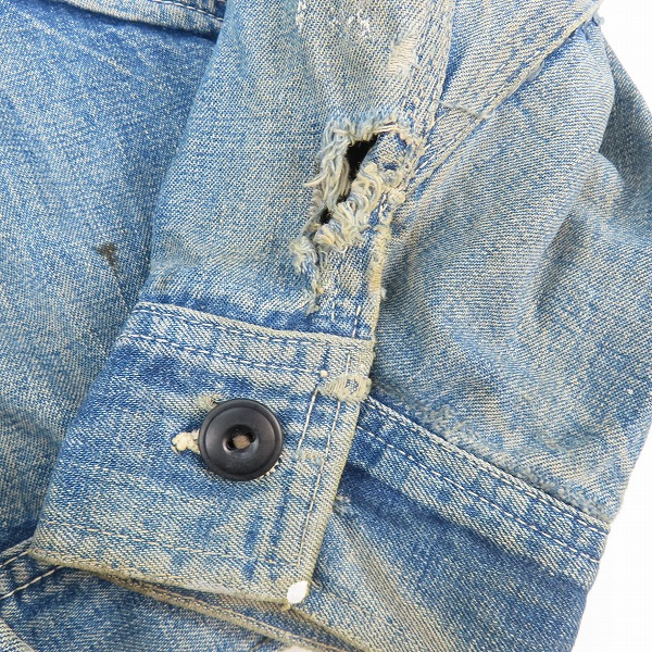 実際に弊社で買取させて頂いた【難有】Lee/リー USA製 91-B 60年代 JELT DENIM ヴィンテージ デニムワークジャケット/46の画像 6枚目