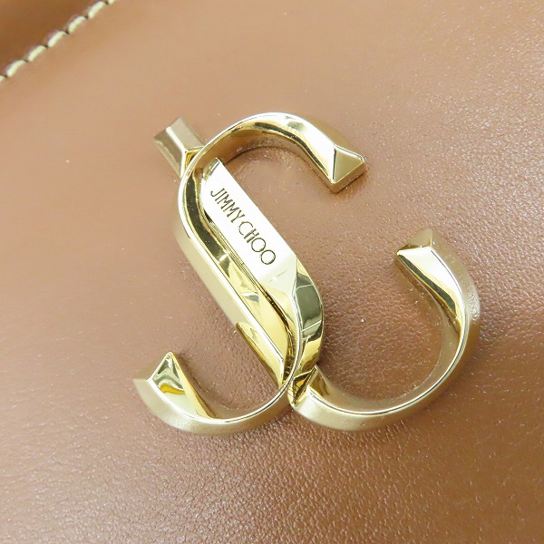 実際に弊社で買取させて頂いたJimmy Choo/ジミーチュウ MACY TOTE/メイシー トート レザー×ラフィア かごバッグの画像 5枚目