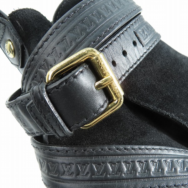 実際に弊社で買取させて頂いたLouis Vuitton/ルイヴィトンレディース ロゴ型押しベルト スウェード ショートブーツ NL0165  /36.5の画像 7枚目