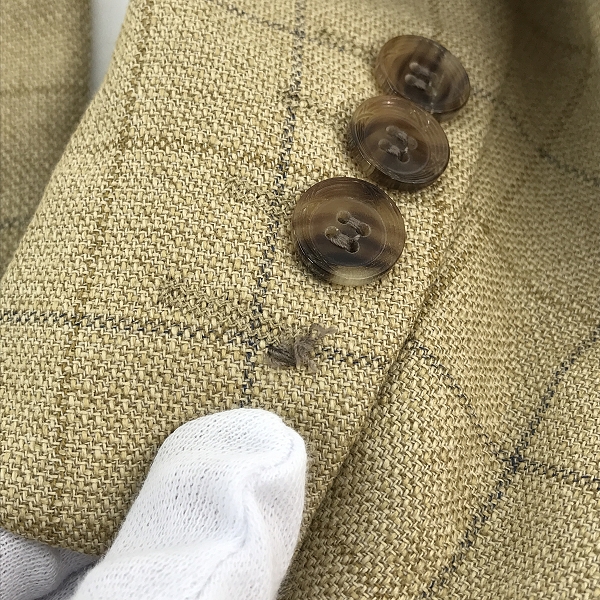実際に弊社で買取させて頂いたChristian Dior/クリスチャンディオール シルク/ウール チェック柄 テーラードジャケット/Lの画像 7枚目