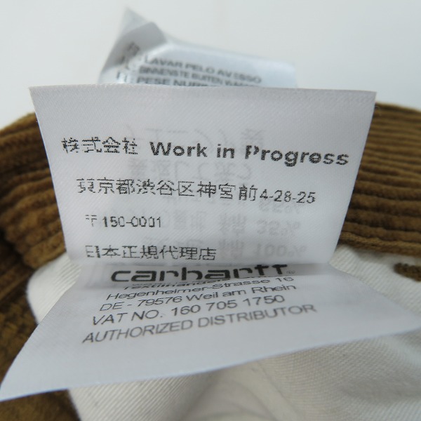 実際に弊社で買取させて頂いたCarhartt/カーハート SIMPLE PANT シンプルパンツ/コーデュロイパンツ I027217/30×32の画像 5枚目