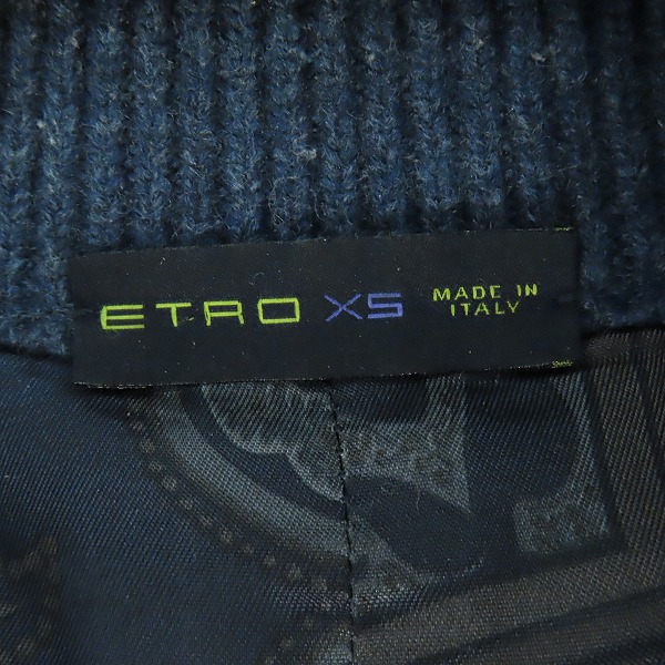 実際に弊社で買取させて頂いたETRO/エトロ 裏地ペイズリー柄/柄切替 ウールニット カーディガン XSの画像 2枚目