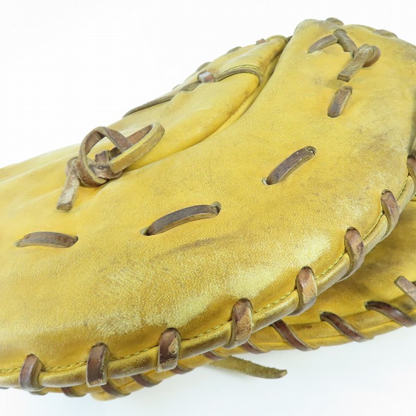 実際に弊社で買取させて頂いた HI-GOLD/ハイゴールド PAG-100F 硬式/左投げ 一塁手用 ファーストミット 野球グローブの画像 8枚目