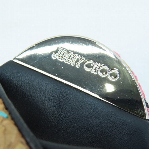 実際に弊社で買取させて頂いたJIMMY CHOO/ジミーチュウ コルク ステッチ ヒールサンダル PERFUME/37の画像 6枚目