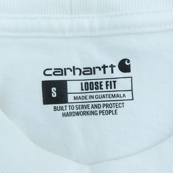実際に弊社で買取させて頂いたCarhartt/カーハート 半袖Tシャツ ロゴワンポイントポケット K87-WHT /Sの画像 2枚目