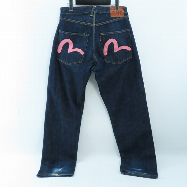 実際に弊社で買取させて頂いたEVISU/エヴィス No2 Lot.2001 ピンクカモメペイント 32×35の画像 1枚目