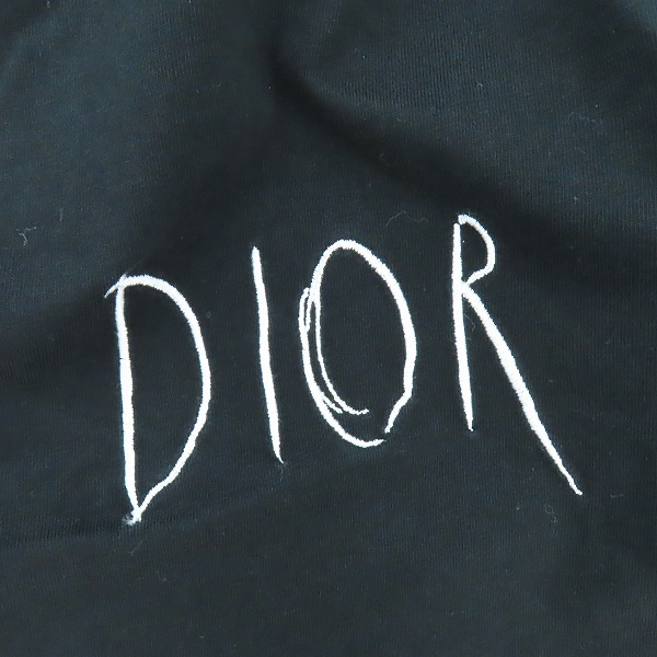 実際に弊社で買取させて頂いたDior×Raymond Pettibon/ディオール×レイモンドペティボン ロゴ 刺繍 Tシャツ ブラック/10の画像 5枚目
