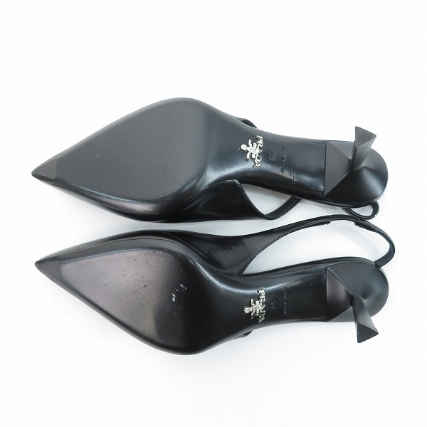 実際に弊社で買取させて頂いたPRADA/プラダ 23AW ブラッシュドレザー スリングバック パンプス/36の画像 2枚目