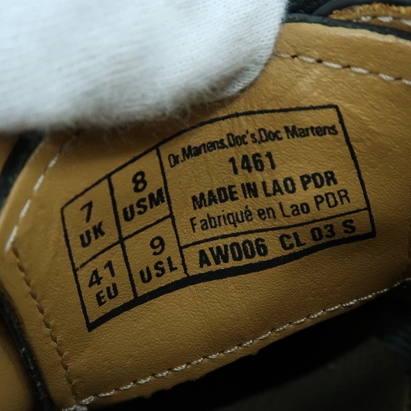 実際に弊社で買取させて頂いたDr.Martens/ドクターマーチン 1461 3EYE GIBSON SHOE 3ホールシューズ ブラック UK7の画像 5枚目
