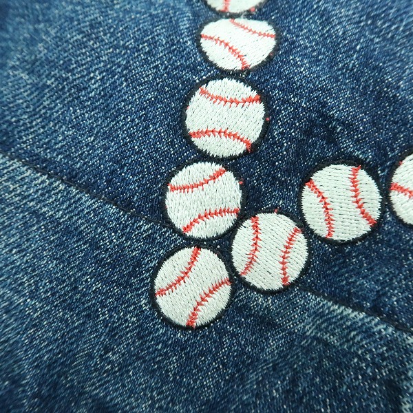 実際に弊社で買取させて頂いたEVISU/エヴィス NO.2 野球ボール刺繍 カモメ Lot.2001/32×35の画像 5枚目
