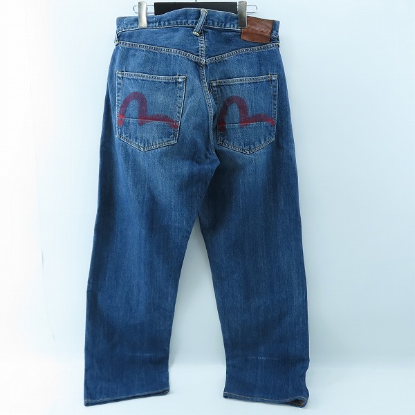 実際に弊社で買取させて頂いたEVISU/エヴィス No2 Lot.2001 カモメペイント デニムパンツ 34×35の画像 1枚目