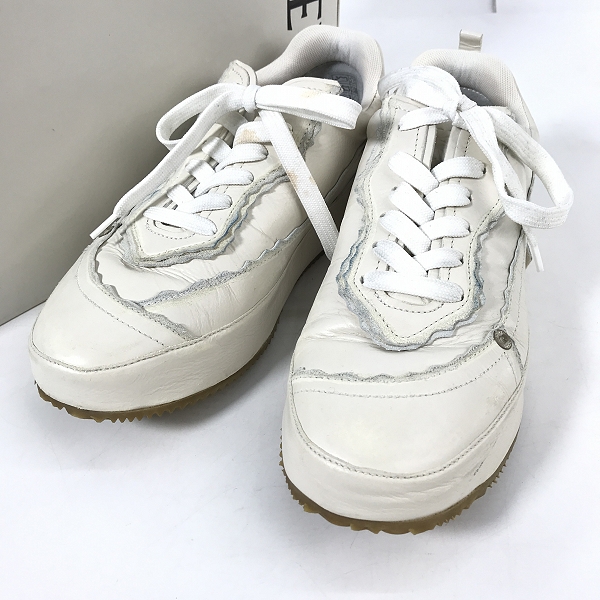 実際に弊社で買取させて頂いたLOEWE/ロエベ Ivory unstructured sneakers パッチワーク レザーローカットスニーカー 592301/40