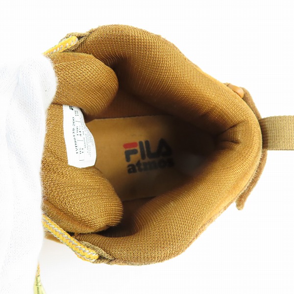 実際に弊社で買取させて頂いたatmos×FILA/アトモス×フィラ FILA96/WHEAT/GUM ハイカットスニーカー 1VB90139-200/US11の画像 4枚目