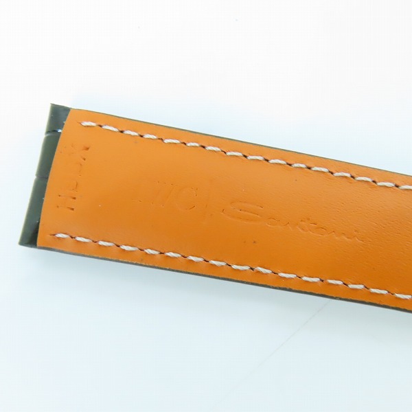 実際に弊社で買取させて頂いたIWC/インターナショナルウォッチカンパニー SANTONI/サントーニ レザー ストラップ/ベルト クロコ グリーン E14036の画像 4枚目