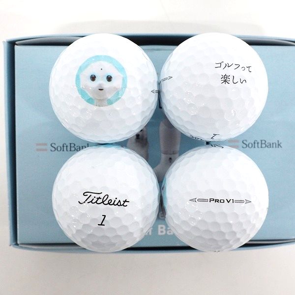 実際に弊社で買取させて頂いた【未使用/オウンネーム】Titleist/タイトリスト PRO V1 ゴルフボール ソフトバンク ホワイト 半ダース /6個の画像 1枚目