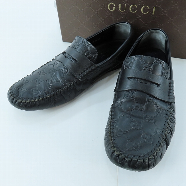 実際に弊社で買取させて頂いたGUCCI/グッチ GG柄 コインローファー 170618/8.5