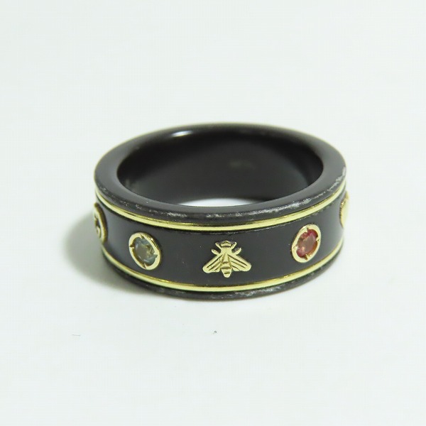 実際に弊社で買取させて頂いたGUCCI/グッチ AU750/メタル アイコンリング ジェムストーン/10.5号の画像 4枚目