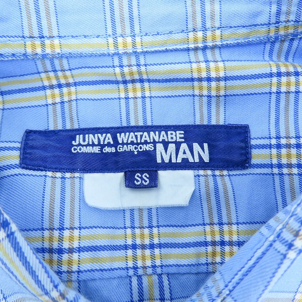 実際に弊社で買取させて頂いたJUNYA WATANABE MAN/ジュンヤワタナベマン チェック長袖シャツ AD2006 WS-B004/SSの画像 2枚目