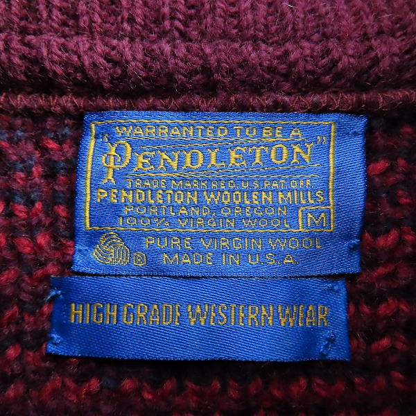 実際に弊社で買取させて頂いたPENDLETON/ペンドルトン 70's ヴィンテージ ジップアップ カウチンジャケット/Mの画像 2枚目