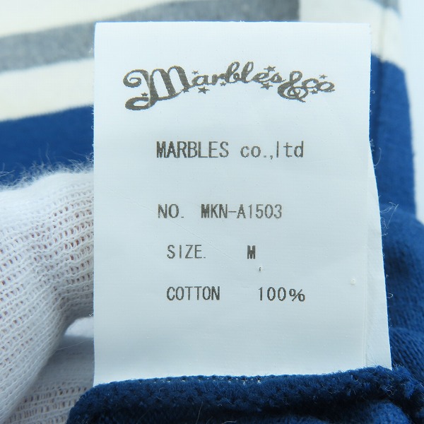 実際に弊社で買取させて頂いたMarbles/マーブルス 星柄 ニットカットソー ブルー Mの画像 3枚目
