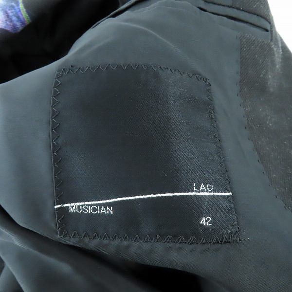 実際に弊社で買取させて頂いたLAD MUSICIAN/ラッドミュージシャン STANDARD 1B JACKET/スタンダード テーラードジャケット 花柄 パープル系 2219-311/42の画像 2枚目