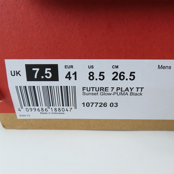 実際に弊社で買取させて頂いた【未使用】PUMA/プーマ フューチャー 7 プレイ TT/サッカートレーニングシューズ/107726-03/26.5の画像 7枚目