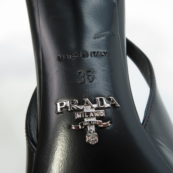 実際に弊社で買取させて頂いたPRADA/プラダ 23AW ブラッシュドレザー スリングバック パンプス/36の画像 5枚目