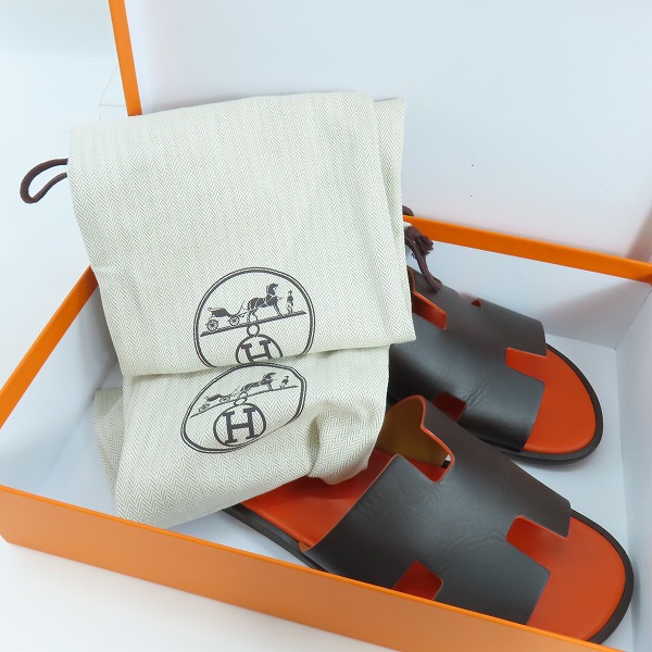 実際に弊社で買取させて頂いたHERMES/エルメス Izmir/イズミール レザー サンダル 41の画像 8枚目