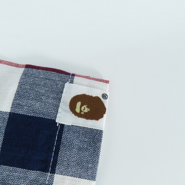 実際に弊社で買取させて頂いたA BATHING APE/アベイシングエイプ チェック柄 半袖シャツ/Mの画像 5枚目