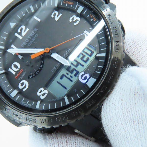 実際に弊社で買取させて頂いたCASIO/カシオ PRO TREK/プロトレック MULTI BAND6 ソーラー電波時計 PRW-50Y-1AJF の画像 4枚目