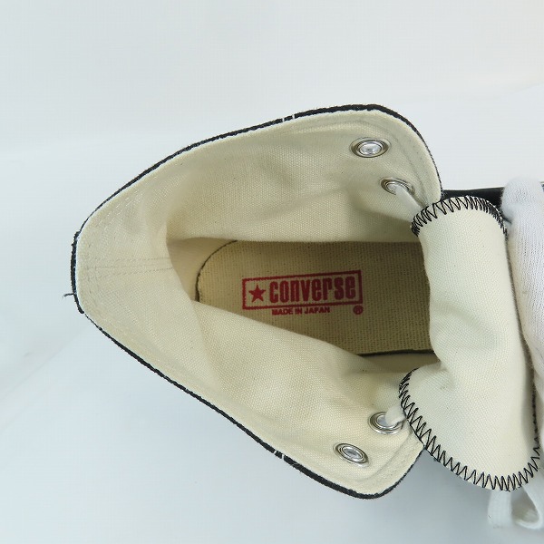 実際に弊社で買取させて頂いたCONVERSE/コンバース Made in JAPAN/日本製 CANVAS AS J HI オールスター ブラック/US8.5の画像 4枚目