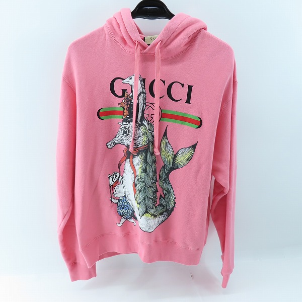 実際に弊社で買取させて頂いたGUCCI×Higuchi Yuko/グッチ×ヒグチユウコ アニマル プリント フーディ パーカー ピンク 646953/XS