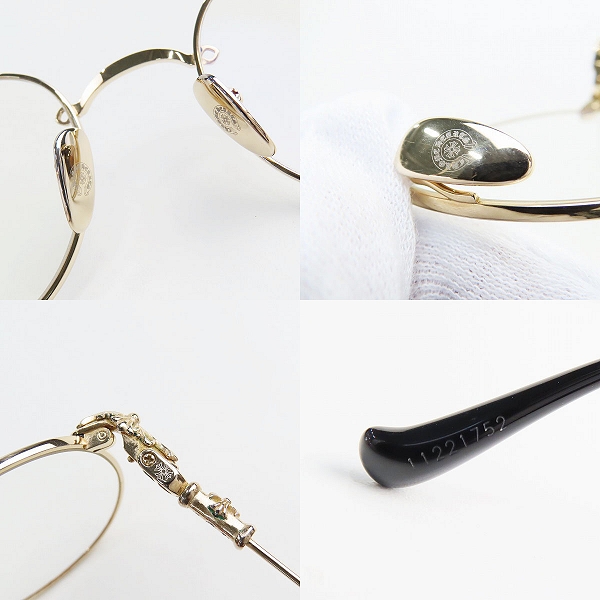 実際に弊社で買取させて頂いたCHROME HEARTS/クロムハーツ BUBBA-A メガネフレーム アイウェア の画像 3枚目