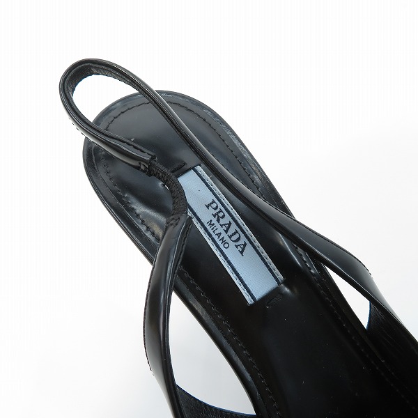 実際に弊社で買取させて頂いたPRADA/プラダ 23AW ブラッシュドレザー スリングバック パンプス/36の画像 4枚目
