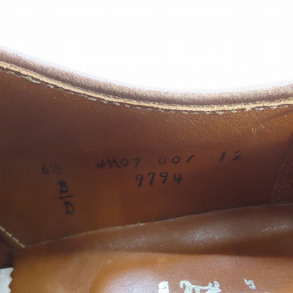 実際に弊社で買取させて頂いたALDEN/オールデン スエード ウイングチップ レザー ドレスシューズ 9794/6.5の画像 5枚目