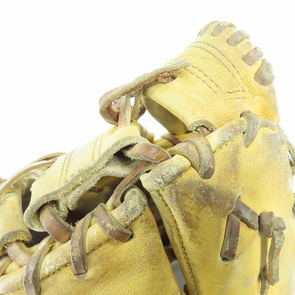 実際に弊社で買取させて頂いた HI-GOLD/ハイゴールド PAG-100F 硬式/左投げ 一塁手用 ファーストミット 野球グローブの画像 9枚目
