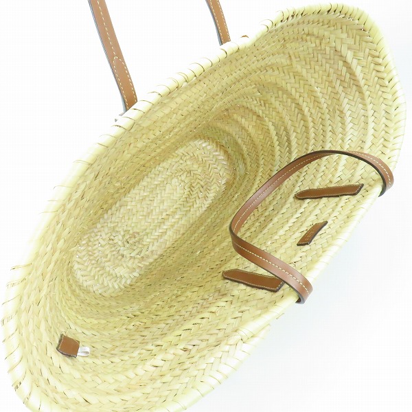 実際に弊社で買取させて頂いたJimmy Choo/ジミーチュウ MACY TOTE/メイシー トート レザー×ラフィア かごバッグの画像 3枚目
