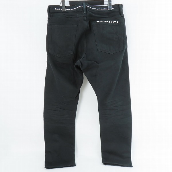 実際に弊社で買取させて頂いたSEQUEL×fragment design/シークエル×フラグメントデザイン ブラックデニムパンツ SQ-21AW-PT-02/Mの画像 1枚目