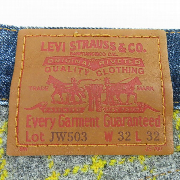 実際に弊社で買取させて頂いたJUNYA WATANABE MAN×Levi's/ジュンヤワタナベマン×リーバイス ウール切替 デニムパンツ WG-P036/W32L32(S)の画像 3枚目