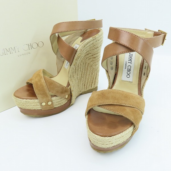 実際に弊社で買取させて頂いた【ジャンク】JIMMY CHOO/ジミーチュウ スエード ヒールサンダル 37