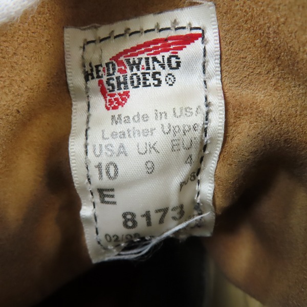 実際に弊社で買取させて頂いたRED WING/レッドウィング アイリッシュセッター スエード モックトゥ 8173/10Eの画像 5枚目