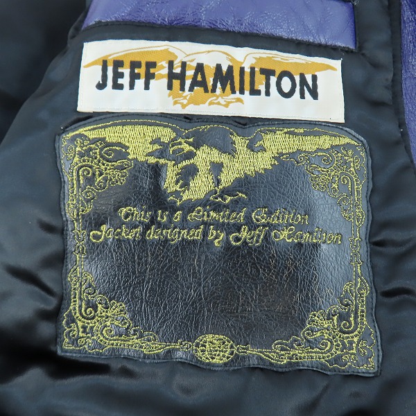 実際に弊社で買取させて頂いたJEFF HAMILTON/ジェフ ハミルトン Lakers/レイカーズ レザーブルゾン/Lの画像 5枚目