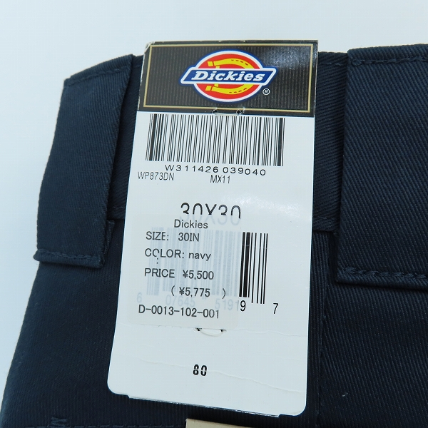 実際に弊社で買取させて頂いた【未使用】Dickies/ディッキーズ SLIM STRAIGHT パンツ ネイビー/30×30の画像 7枚目