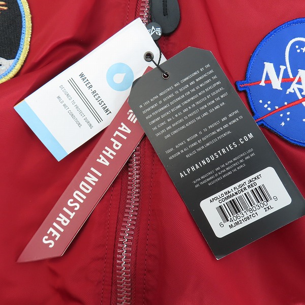 実際に弊社で買取させて頂いた【未使用】ALPHA INDUSTRIES/アルファ インダストリーズ NASA APOLLO MA-1 FLIGHT JACKET/フライトジャケット/2XLの画像 9枚目