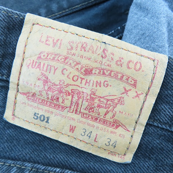 実際に弊社で買取させて頂いたLevi's/リーバイス 501 刻印552 ブラック デニムパンツ W34 L34の画像 2枚目