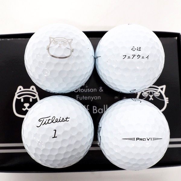 実際に弊社で買取させて頂いた【未使用/オウンネーム】Titleist/タイトリスト PRO V1 ゴルフボール ソフトバンク ホワイト 半ダース /6個の画像 1枚目