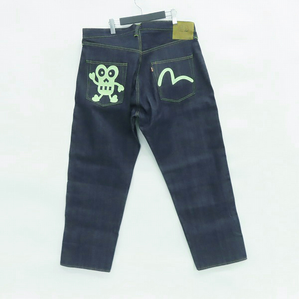 実際に弊社で買取させて頂いたEVISU/エヴィス Lot.2001 No.2 ドクチン ペイント デニムパンツ/ジーンズ 42×32の画像 1枚目