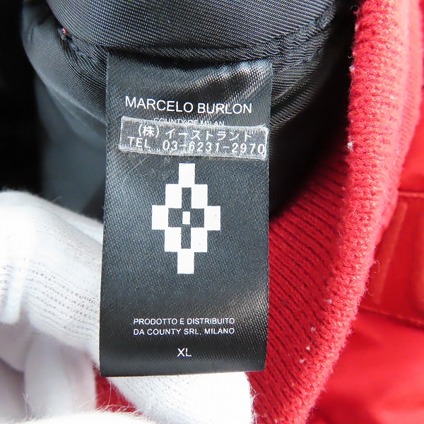 実際に弊社で買取させて頂いたMARCELO BURLON×ALPHA INDUSTRIES/マルセロバーロン×アルファ別注 MA-1 フライトジャケット XLの画像 4枚目